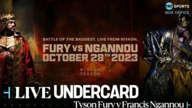 The official poster for the Tyson Fury vs. Francis Ngannou undercard in Riyadh, Saudi Arabia.