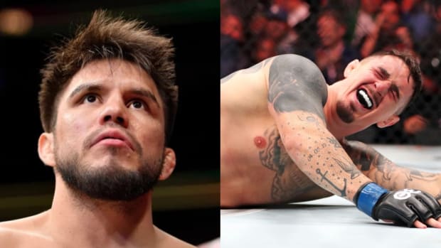 Henry Cejudo and interim UFC heavyweight champion Tom Aspinall.