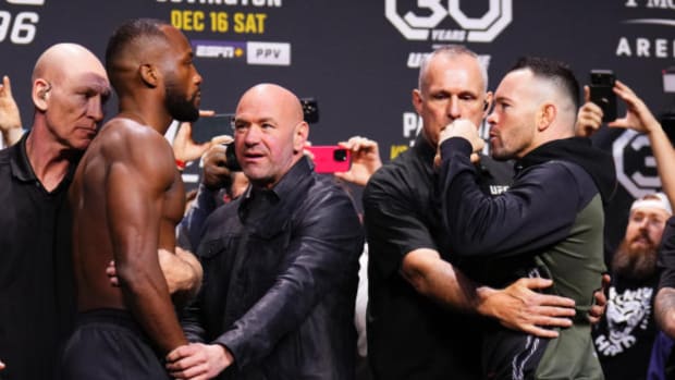 Leon Edwards makes Colby Covington pay for vile trash talk by beating him  up in front of Donald Trump at UFC 296