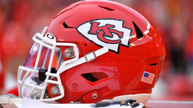 Dec 1, 2019; Kansas City, MO, USA; A general view of a Kansas City Chiefs helmet during the first half against the Oakland Raiders at Arrowhead Stadium. Mandatory Credit: Denny Medley-USA TODAY Sports