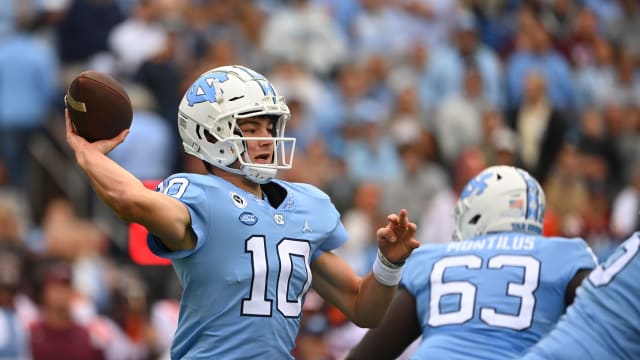 North Carolina quarterback Drake Maye