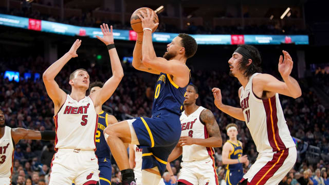 Miami Heat's Jaime Jaquez Jr. competes in NBA's Slam Dunk