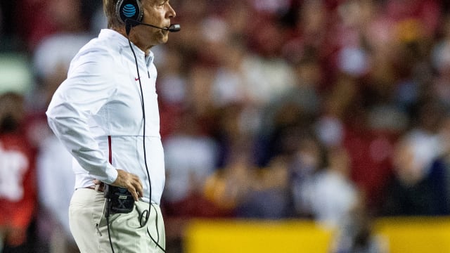 Alabama head coach Nick Saban in first half action against LSU at Tiger Stadium in Baton Rouge, La., on Saturday November 3, 2018.