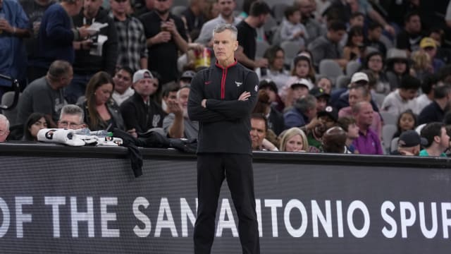  Chicago Bulls head coach Billy Donovan looks on in the second half against the San Antonio Spurs at the Frost Bank Center.