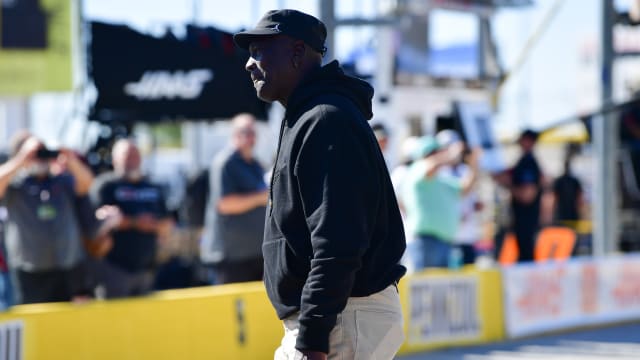 Michael Jordan in attendance during qualifying for the South Point 400 at Las Vegas Motor Speedway.