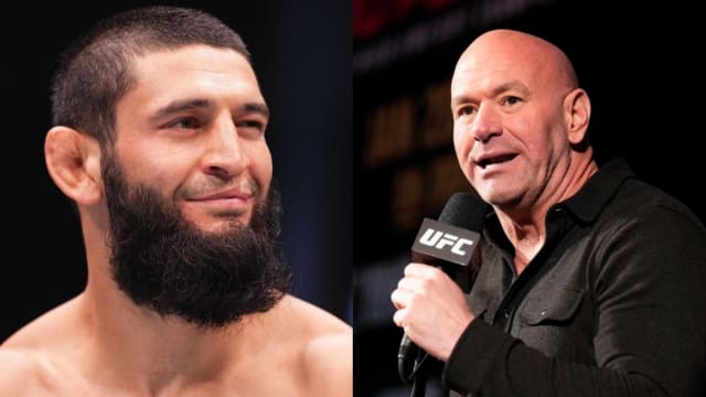 Khamzat Chimaev and UFC CEO Dana White.