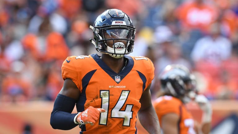 courtland sutton signed helmet