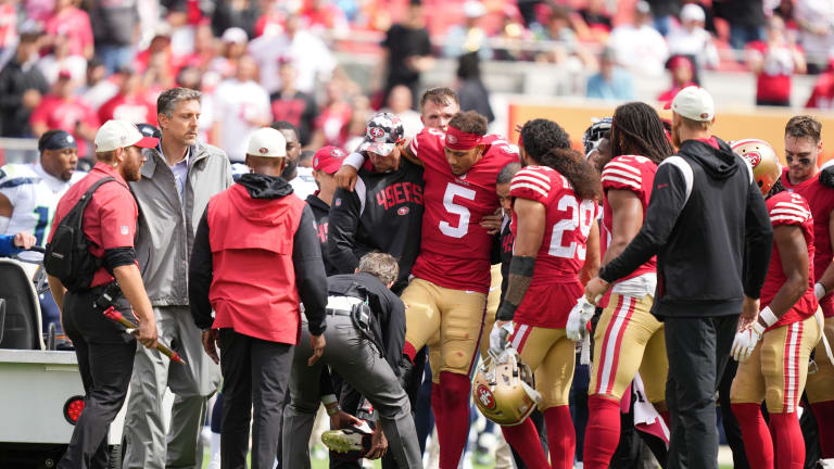 QB Trey Lance carted off in 1st quarter for 49ers - Sports Illustrated  Minnesota Sports, News, Analysis, and More