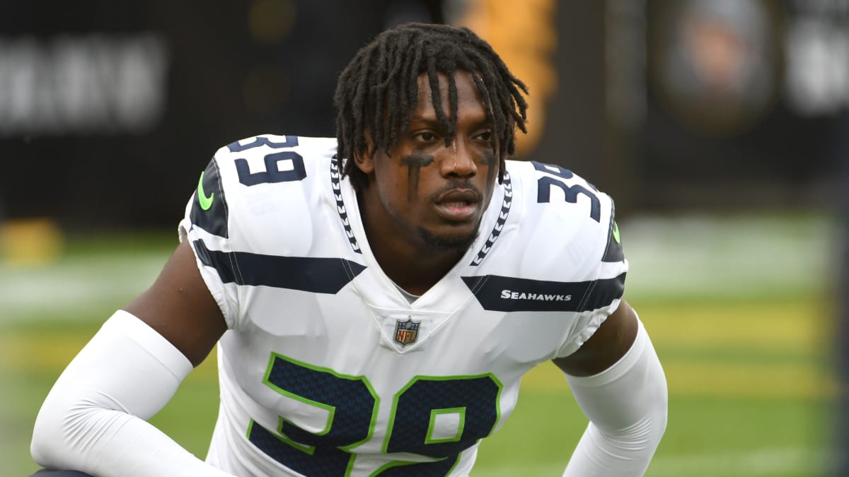 Seattle Seahawks cornerback Tariq Woolen (27) defends against the San  Francisco 49ers during an NFL football game, Sunday, Sept. 18, 2022 in  Santa Clara, Calif. (AP Photo/Lachlan Cunningham Stock Photo - Alamy