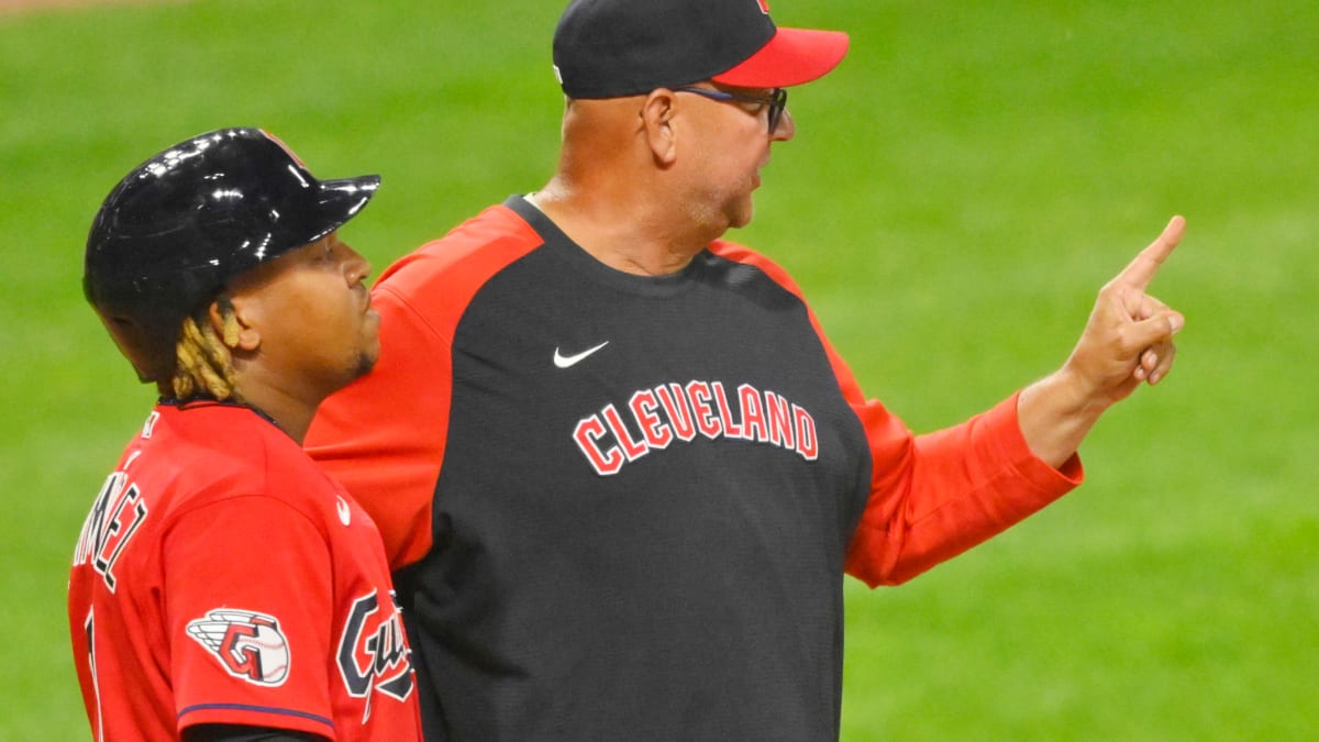 Chicago White Sox Manger Tony La Russa has words with the umpires after the  Cleveland Indians hit a Chicago White Sox player with a pitch during the  fifth inning on Sunday, August