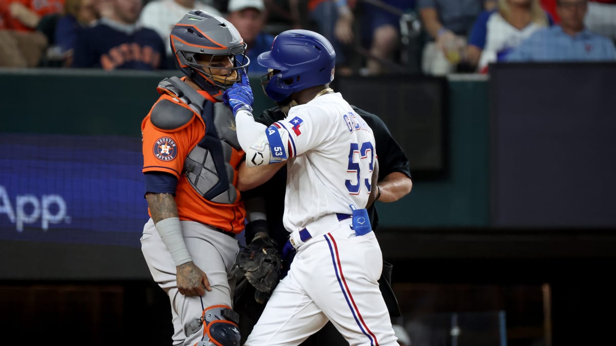 Adolis Garcia: Astros – Rangers brawl comes after hit by pitch in ALCS
