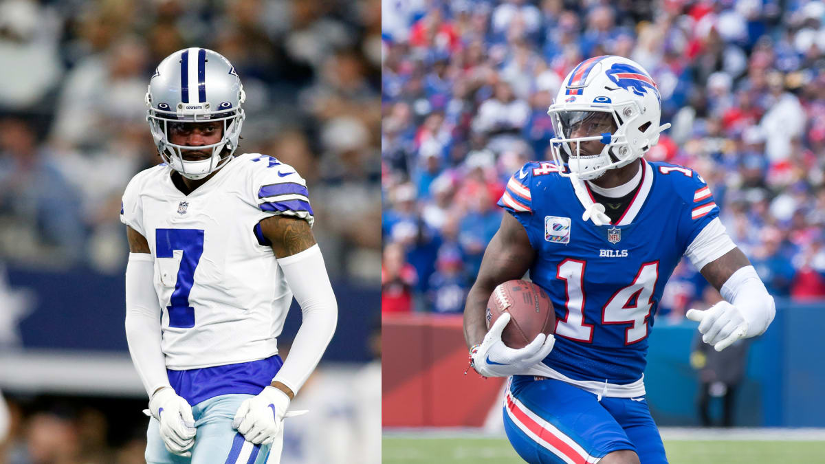 Dallas Cowboys cornerback Trevon Diggs breaks up pass intended for his  brother Buffalo Bills wide receiver Stefon Diggs at Pro Bowl Games