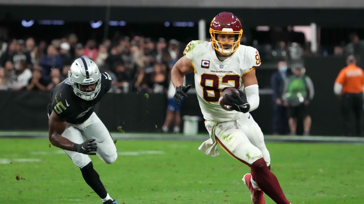 Washington Commanders tight end Logan Thomas (82) runs during an NFL  football game against the Philadelphia Eagles, Sunday, Sept. 25, 2022 in  Landover, Md. (AP Photo/Daniel Kucin Jr Stock Photo - Alamy