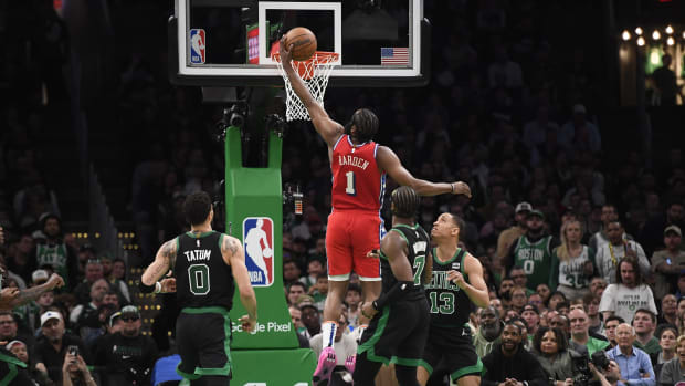 James Harden Thinks He's At The Met Gala, Pulls Up To Game 1 Against  Celtics In All-Time Terrible Outfit – OutKick