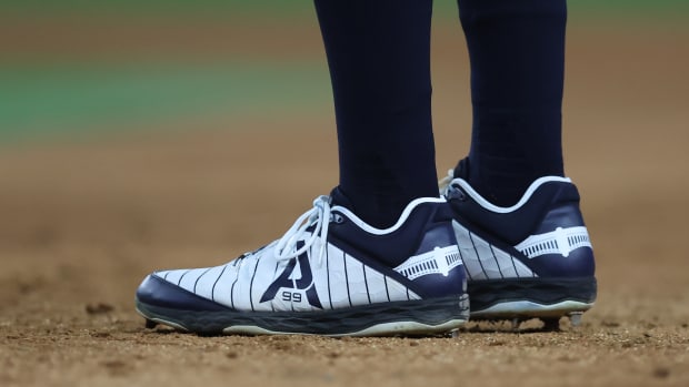 Aaron Judge New York Yankees Player-Worn Gray and Navy Adidas Shoes from  the 2021 MLB Season