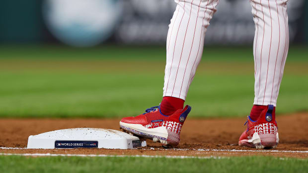 Yahoo Sports on X: Bryce Harper is rocking Louis Vuitton x Supreme cleats  by @SolesBySir for opening day! 👀 📸: AP, solesbysir/IG