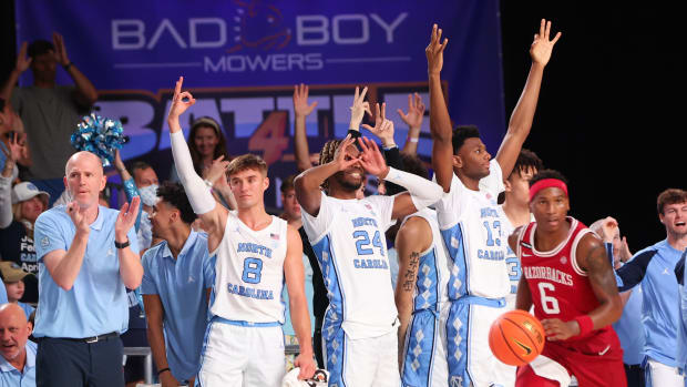 UNC basketball versus Arkansas