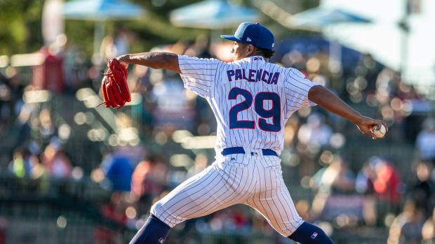 Daniel Palencia pitches during the South Bend Cubs vs. Peoria Chiefs minor league baseball game Wednesday, June 22, 2022 at Four Winds Field. South Bend Cubs Beat Out Peoria Chiefs