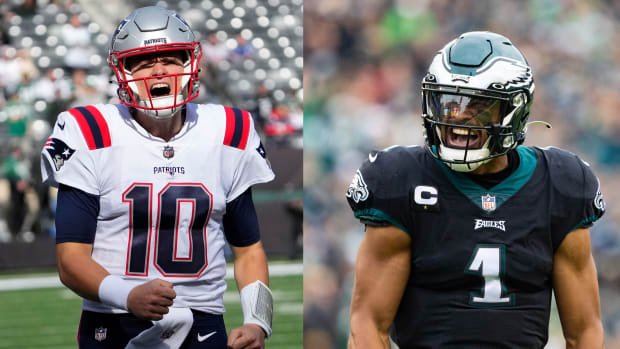 Eagles visit Patriots as QBs and former college teammates Jalen Hurts and  Mac Jones square off