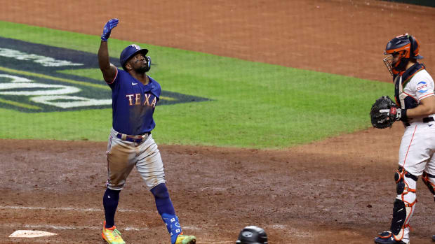 Adolis Garcia Doesn't Regret Actions, Reactions in Texas Rangers ALCS Game  5 Loss to Houston Astros - Sports Illustrated Texas Rangers News, Analysis  and More