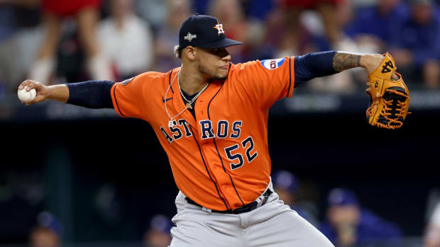 Texas Rangers, Houston Astros Benches Clear After Adolis Garcia Hit By  Pitch in ALCS Game 5 - Sports Illustrated Texas Rangers News, Analysis and  More