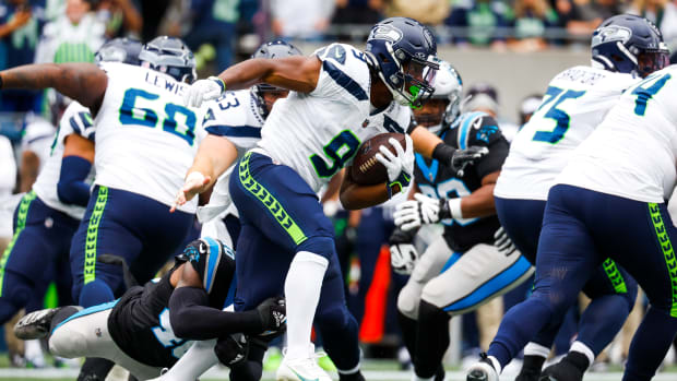 Los Angeles Rams kicker Matt Gay (8) during an NFL football game against  the Seattle Seahawks, Thursday, Oct. 7, 2021, in Seattle. The Los Angeles  Rams won 26-17. (AP Photo/Ben VanHouten Stock Photo - Alamy