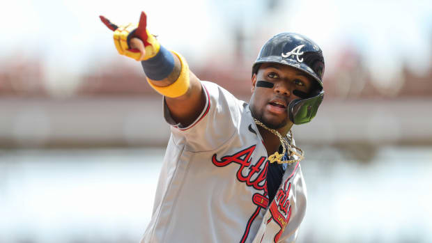 Ronald Acuna Jr. wears Trae Young City Edition Jersey for his return. :  r/AtlantaHawks