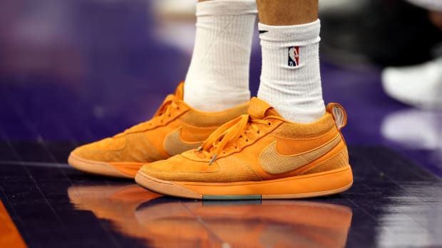Devin Booker Debuts Nike Book 1 Orange Shoes for Jazz V. Suns Game