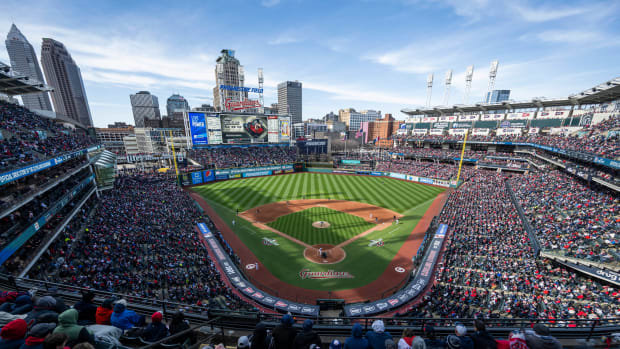 Apr 7, 2023; Cleveland, Ohio, USA; An overall view of Progressive Field as the Cleveland Guardians play the Seattle Mariners during the fourth inning. Mandatory Credit: Ken Blaze-USA TODAY Sports