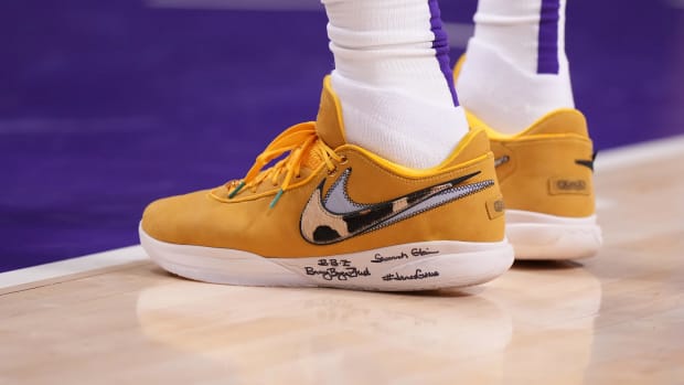 LeBron James Wears Nike LeBron 20 'Lakers' Colorway - Sports