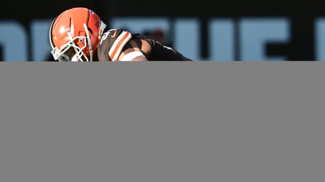 Nov 19, 2023; Cleveland, Ohio, USA; Cleveland Browns defensive end Myles Garrett (95) sacks Pittsburgh Steelers quarterback Kenny Pickett (8) during the first quarter at Cleveland Browns Stadium. Mandatory Credit: Ken Blaze-USA TODAY Sports