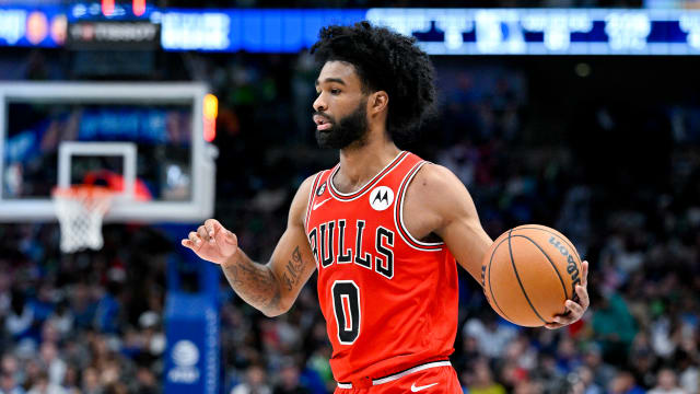 Apr 7, 2023; Dallas, Texas, USA; Chicago Bulls guard Coby White