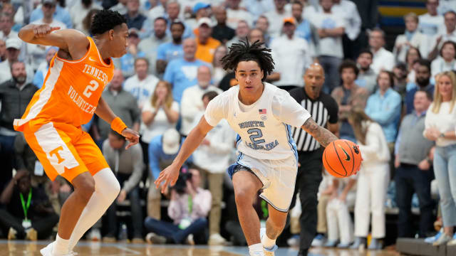 UNC basketball guard Elliot Cadeau