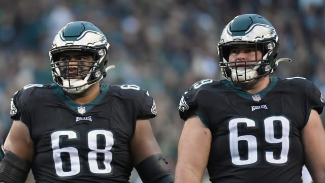 Jordan Mailata (left) and Landon Dickerson