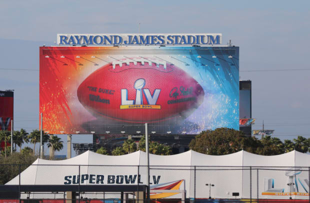 Tampa, FL, USA. Januar 2021. Luftaufnahme vf Raymond James Stadium