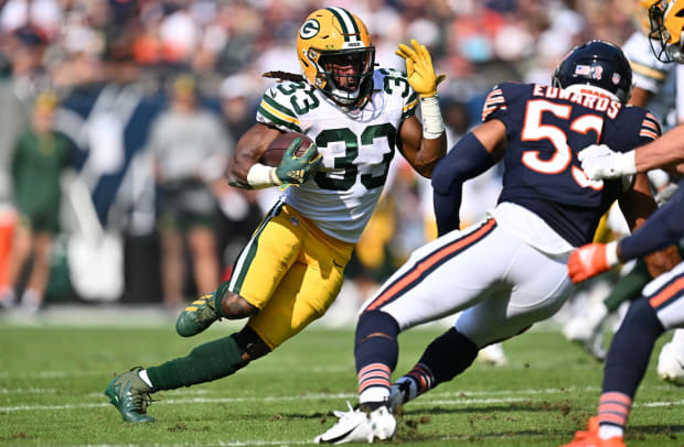 Packers' Aaron Jones nursing hamstring absent from Wednesday practice