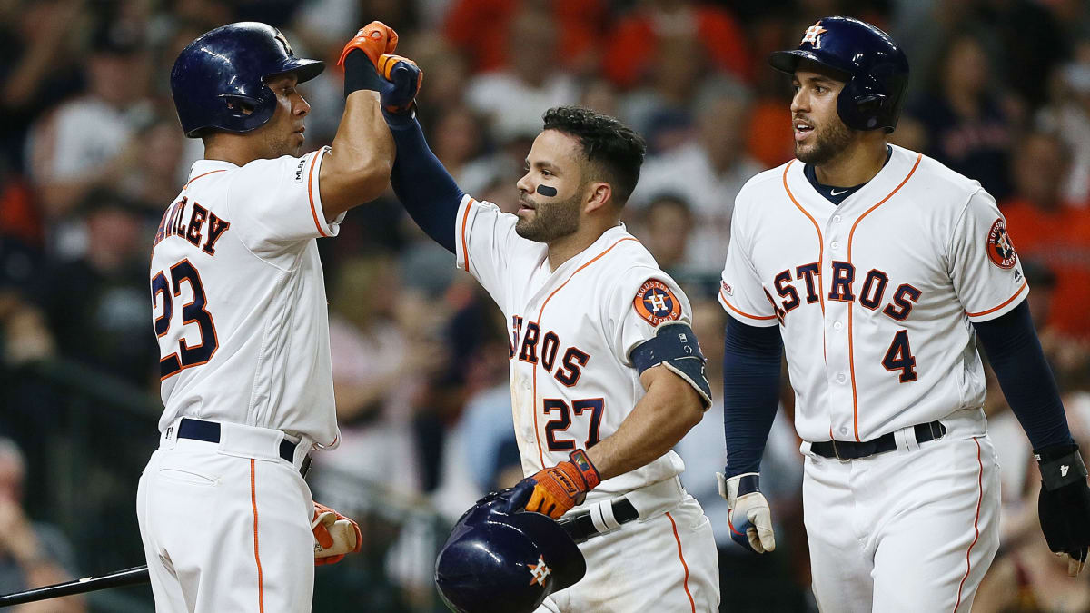 Michael Brantley of the Houston Astros celebrates with the News Photo -  Getty Images