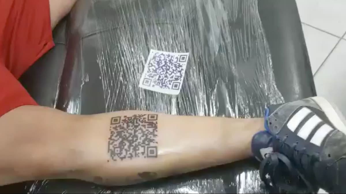 Man Gets QR Code Vaccine Passport Tattooed on His Arm