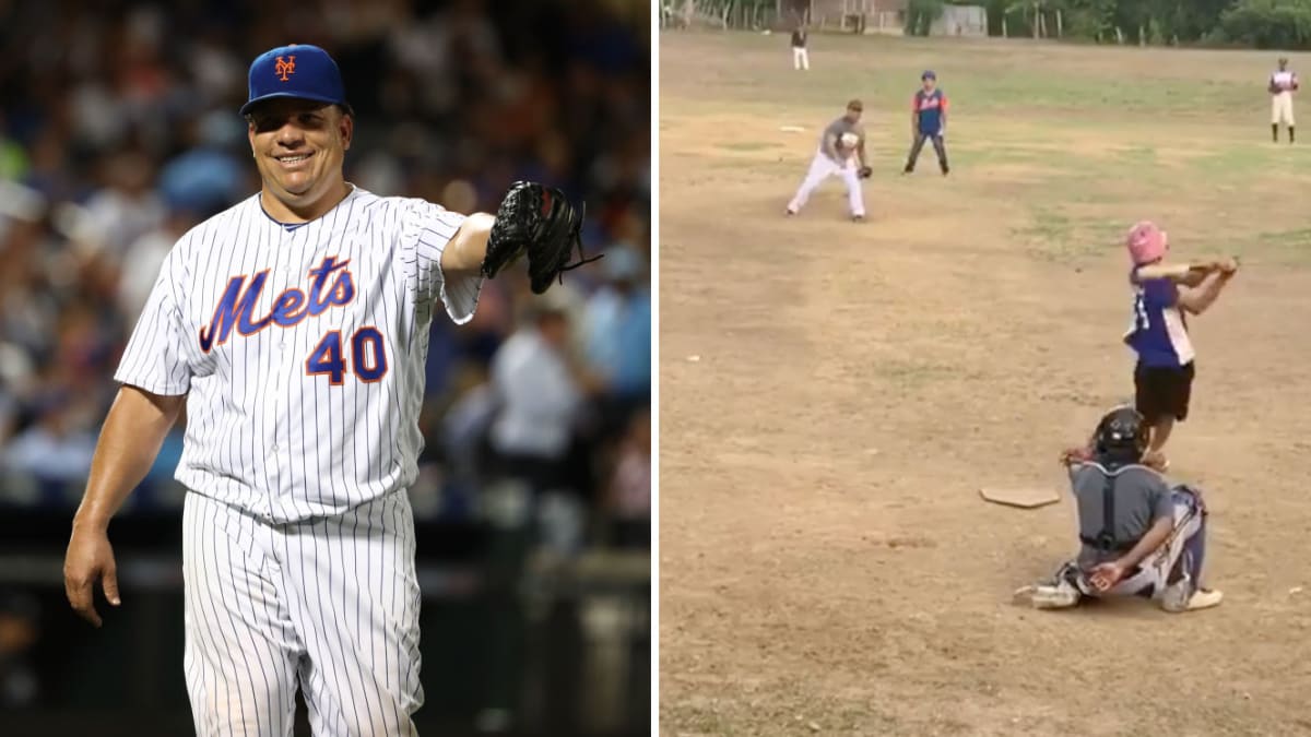 Bartolo Colon shows up at pickup baseball game, dominates a bunch of kids  on the mound 