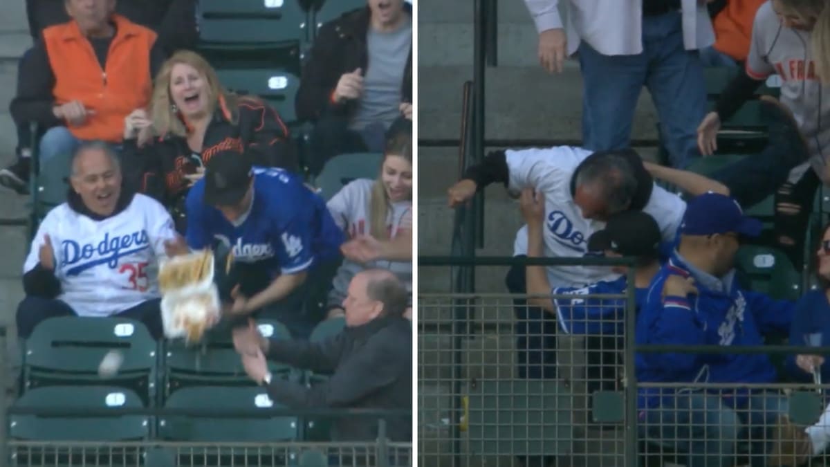 Dodgers fan loses fries, pizza at Giants game (video) - Sports