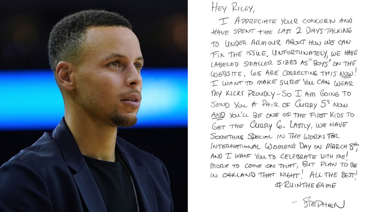 steph curry girl shoes letter espn