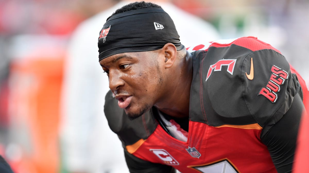 Greg Auman on X: Here's shot of Jameis Winston in Bucs' all-red Color Rush  uniforms for next week's game at Rams.  / X