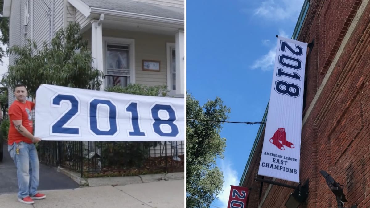 Red Sox division title banner falls off truck; its return may cost
