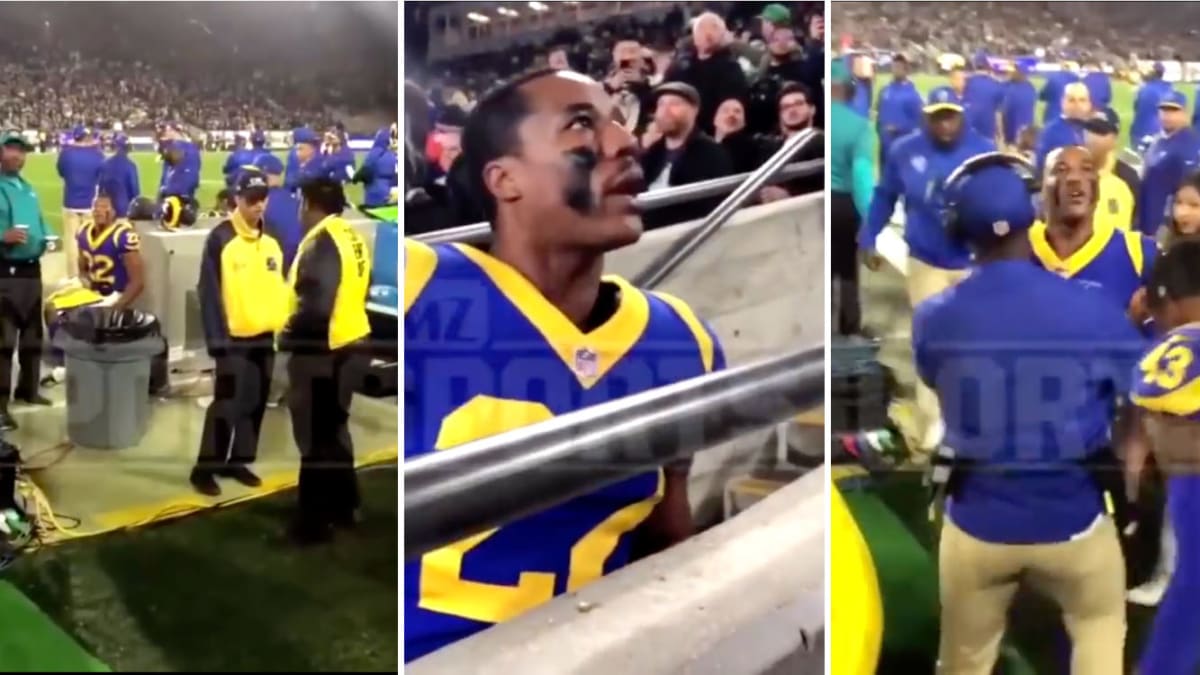 Rams cornerback Marcus Peters plays off heated confrontation with fan in  stands