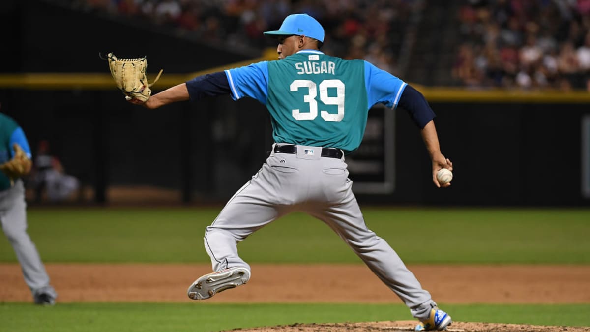 Mariners Care Hurricane Irma Relief - Edwin Diaz Game-Used and Autographed  Marineros Jersey 9-9-2017 Size 46