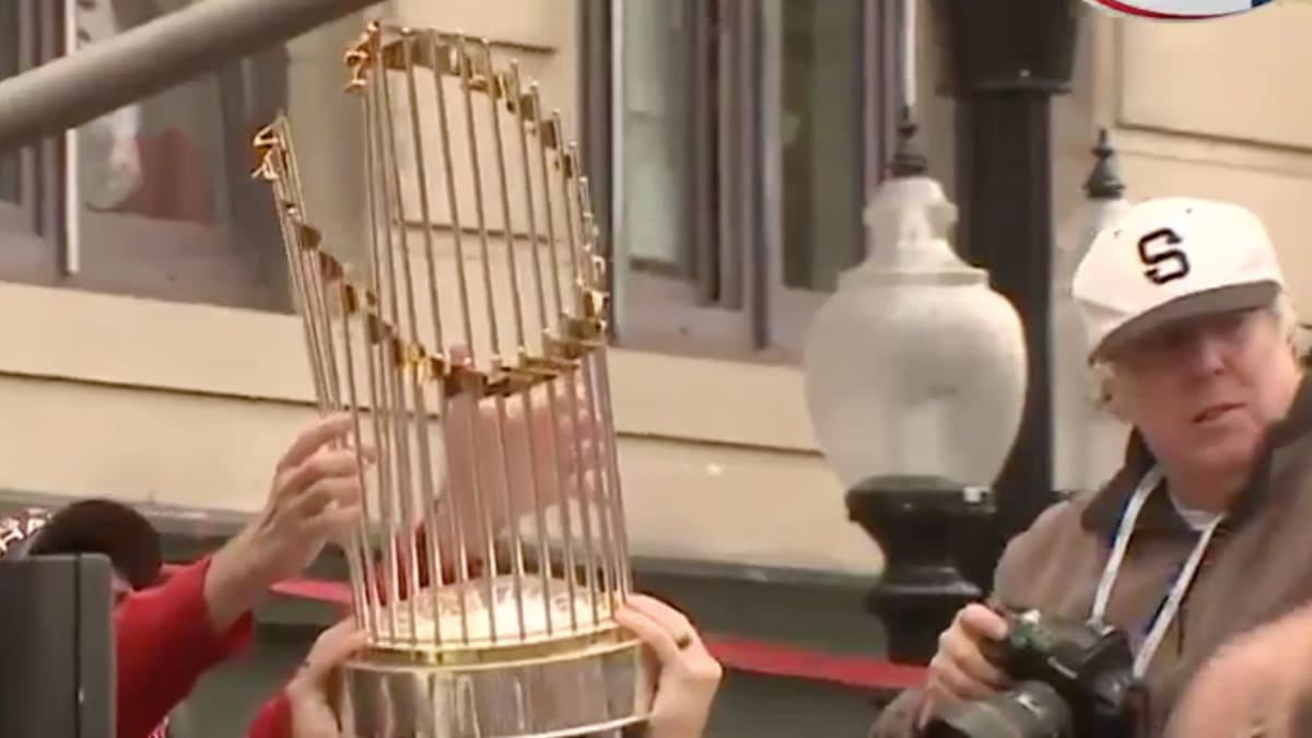 Thrown Beer Can Damages Red Sox World Series Trophy 