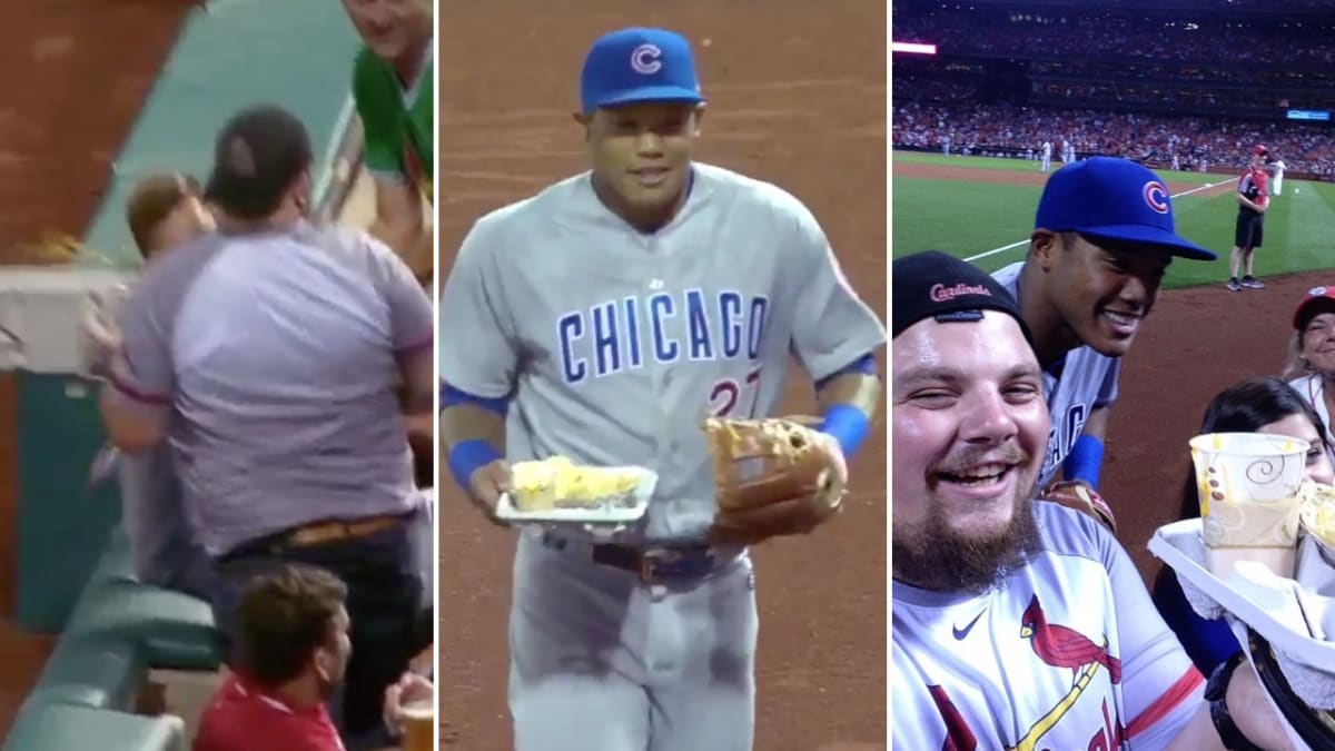 Addison Russell kindly replaced a fan's nachos after a foul ball mishap