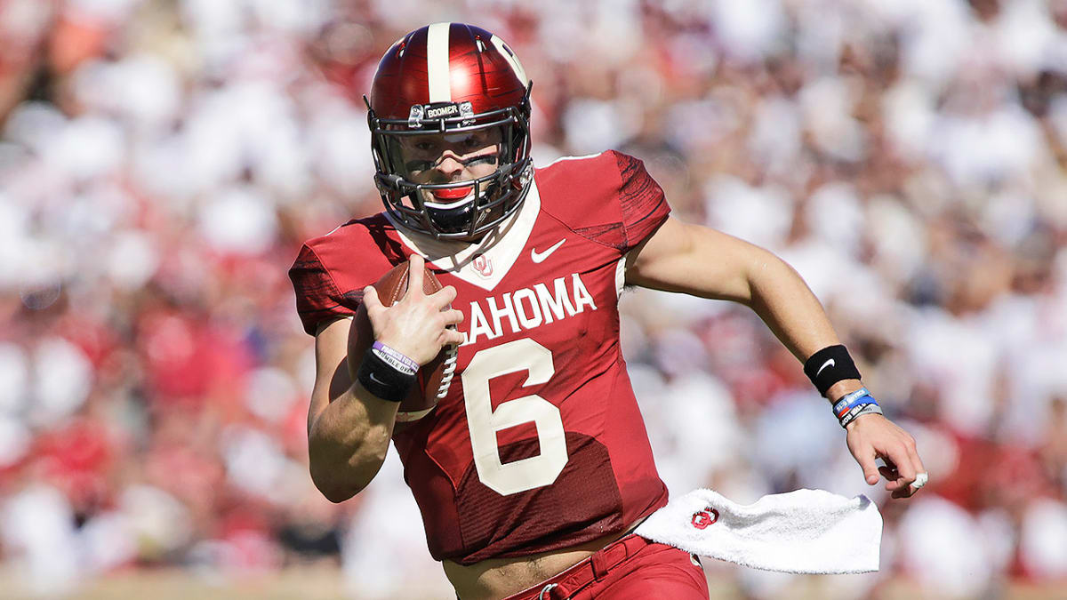 Men's Oklahoma Sooners #6 Baker Mayfield White Player Pictorial