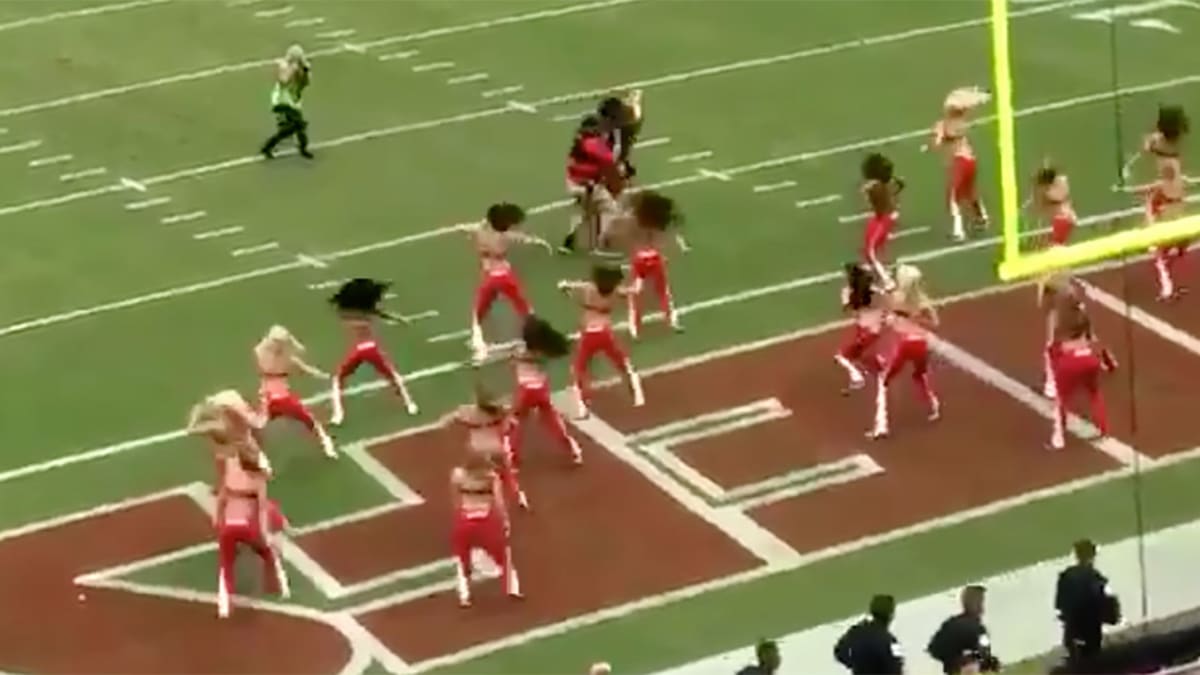 SH*T! Kansas City Cheerleader Gets DESTROYED by Camera Man. 