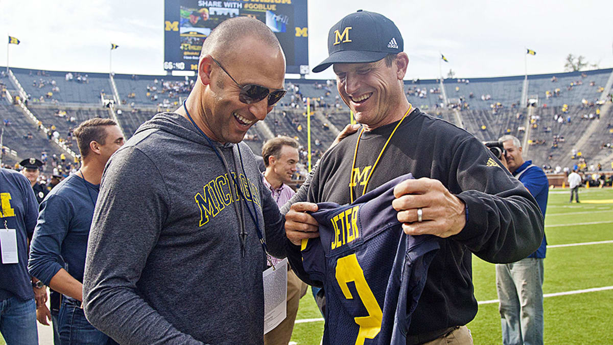 Derek Jeter gets honored with Michigan Wolverines jersey - ESPN - College  Football Nation Blog- ESPN